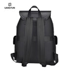 Sac à dos ordinateur 15,6 pouces en simili cuir à damier, rabat