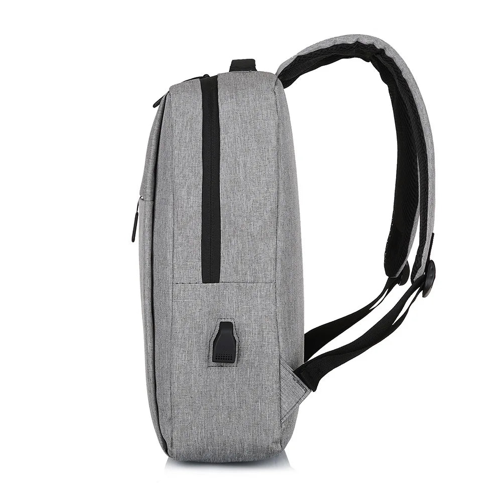 Sac à dos ordinateur homme 15,6 pouces en nylon, port USB latéral