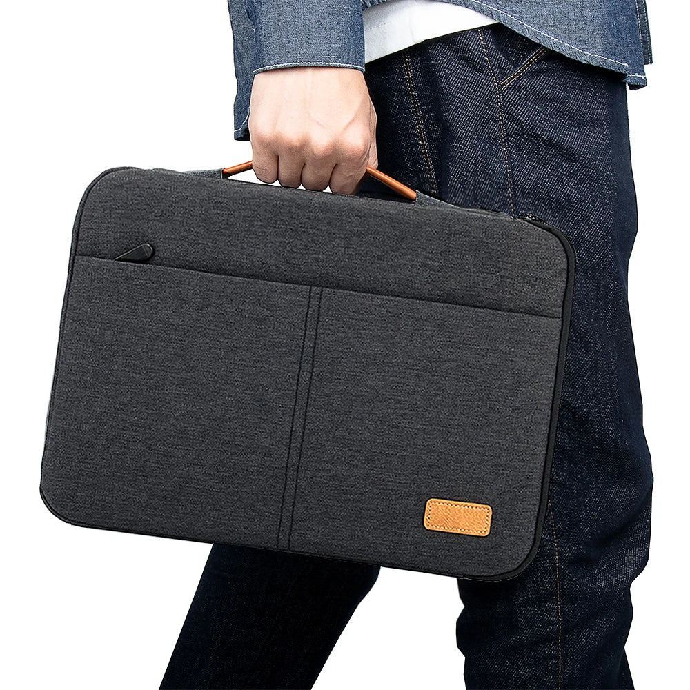 Pochette ordinateur fine à poignée escamotable, trousse en option