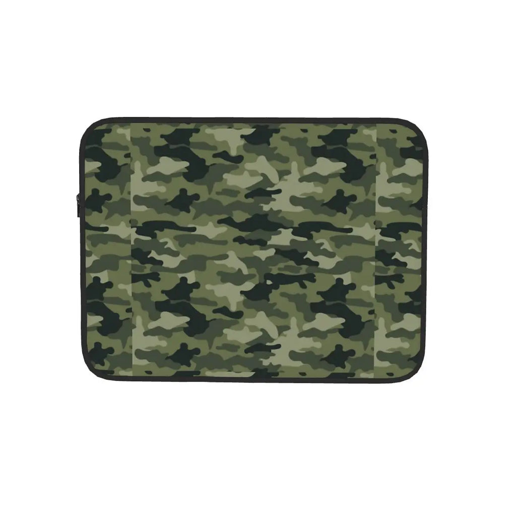 Housse ordinateur camouflage vert, mousse et doublure douce