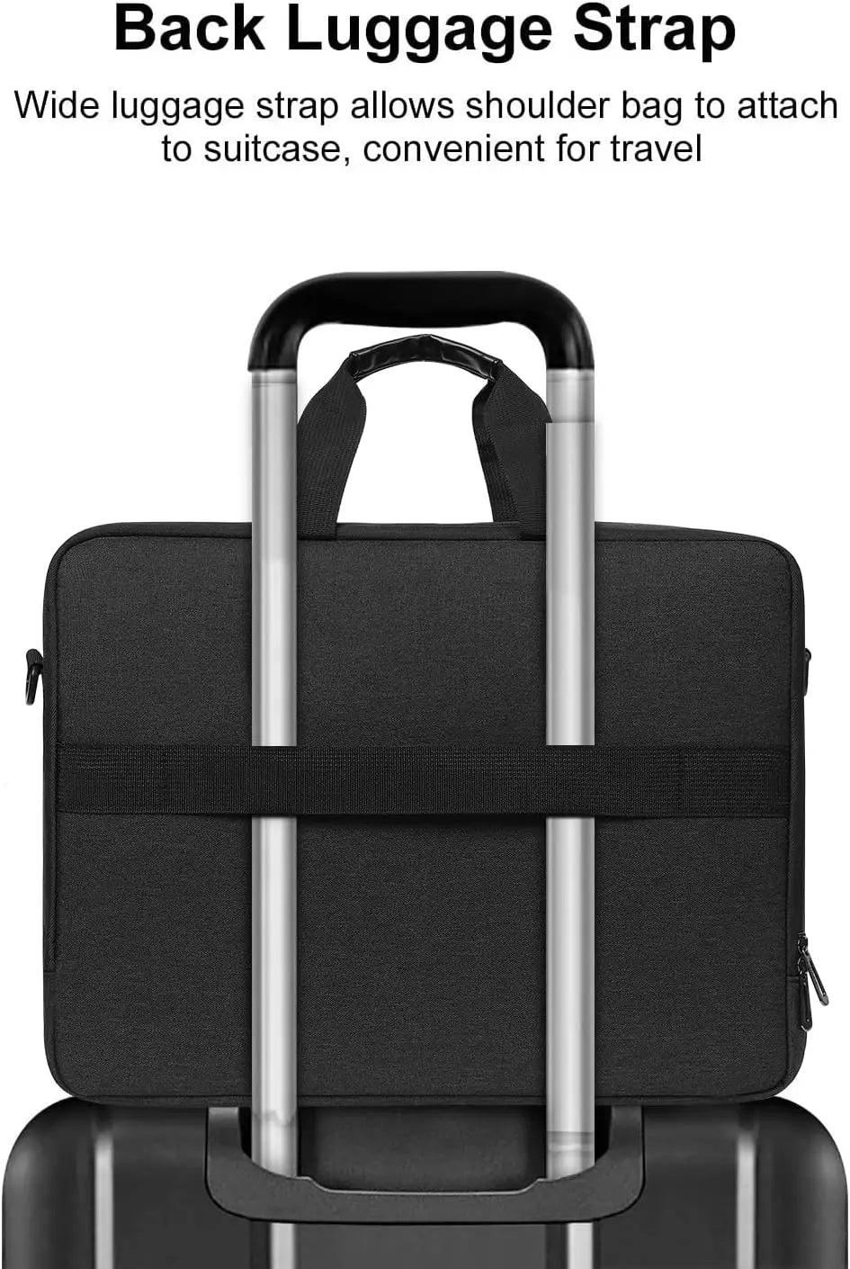 Sacoche ordinateur à compartiments 17,3 pouces extensible noire