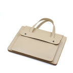 Pochette ordinateur simili cuir à poignées et double poche