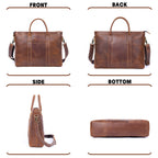 Sacoche ordinateur cuir 16 pouces en vachette crazy horse