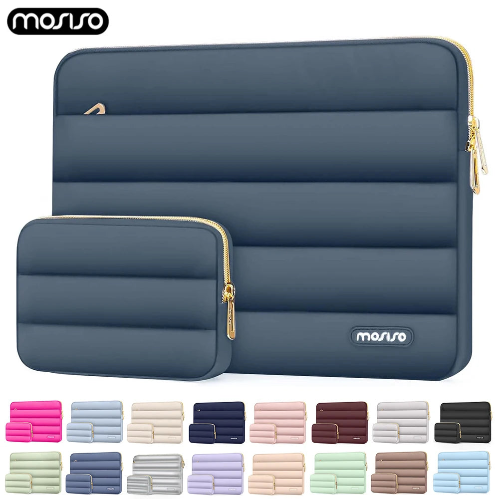 Housse ordinateur doudoune de 11 à 17,3 pouces, trousse assortie