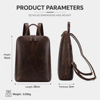 Sac à dos ordinateur cuir femme 13 pouces, cuir de vache patiné
