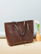 Sac ordinateur cuir femme 14 pouces, cuir de vache aux reflets marbrés
