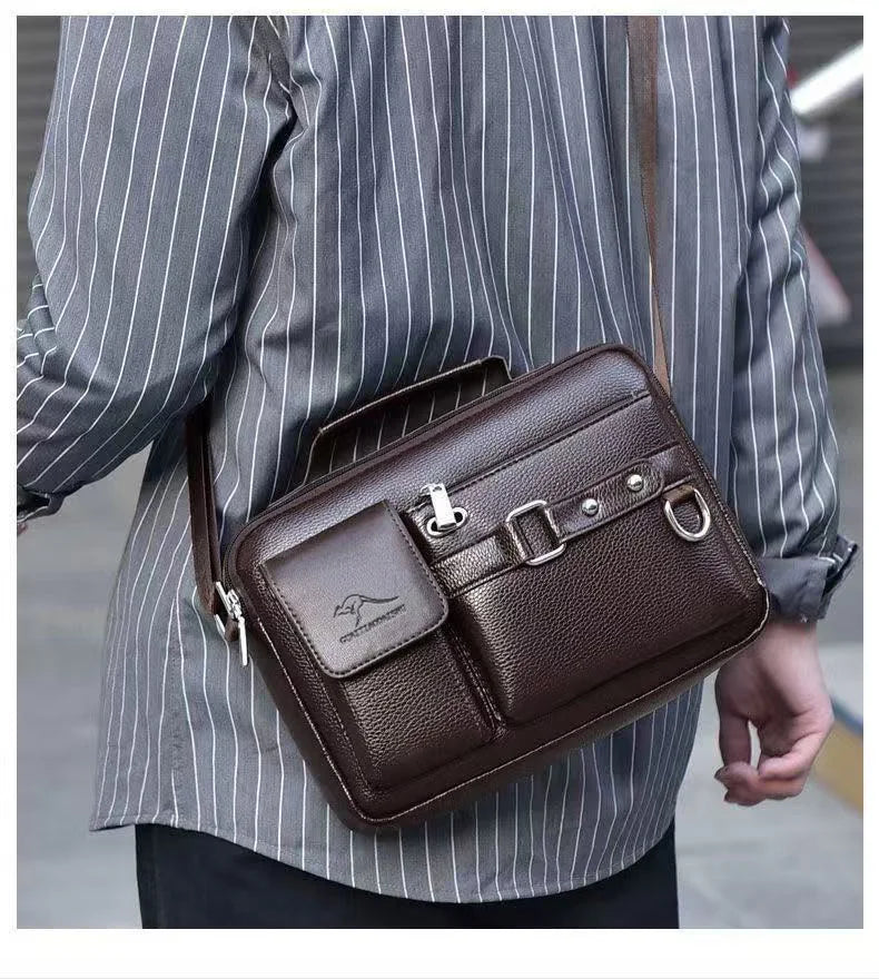 Sacoche ordinateur homme simili cuir rétro pour tablette