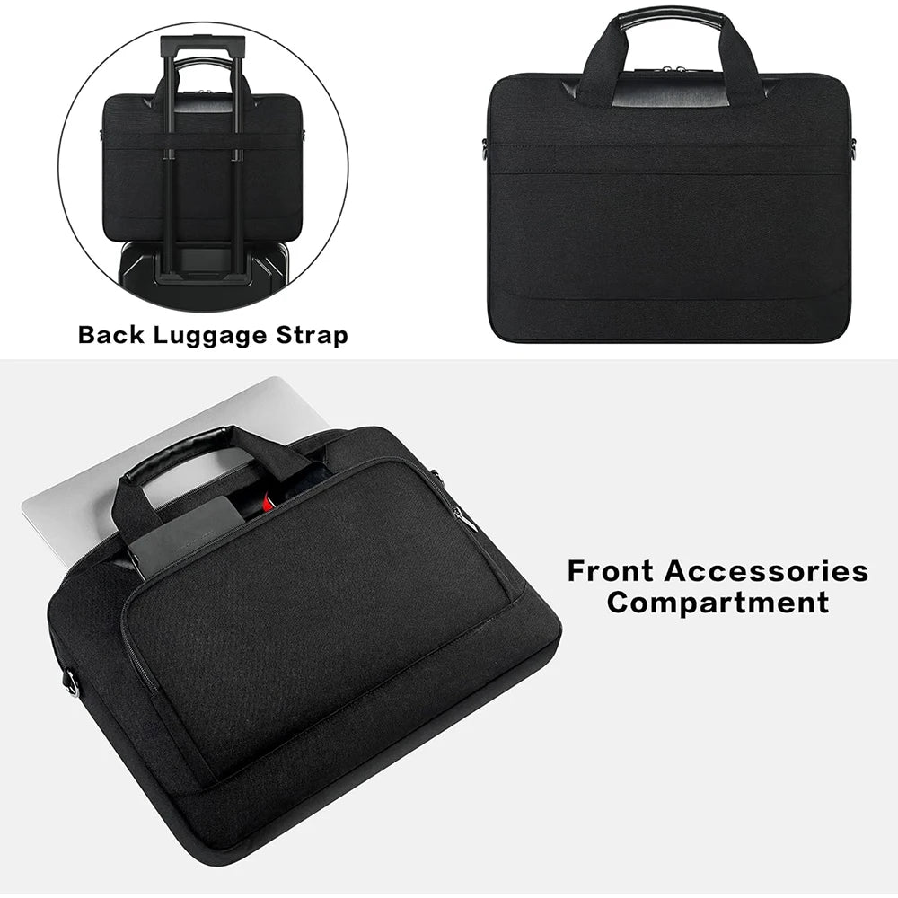 Sacoche ordinateur bandoulière 14 à 17 pouces avec passant trolley