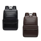 Sac à dos ordinateur 13 pouces en simili cuir lisse, zips métal