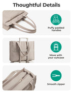 Sac ordinateur femme 15,6 pouces, cabas matelassé et sa pochette