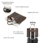 Sacoche ordinateur cuir homme extra-plate avec passant trolley