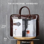Sacoche ordinateur cuir homme 14 pouces, format A4 et bandoulière