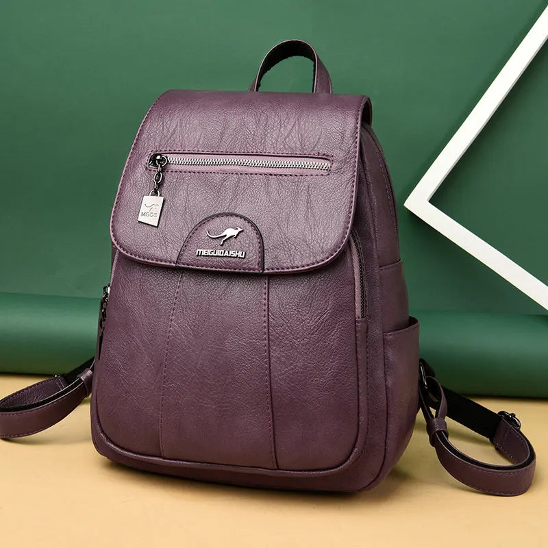 Sac à dos ordinateur femme à rabat, petit format, neuf coloris