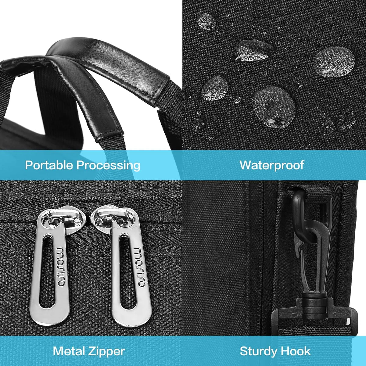 Sacoche ordinateur à compartiments 17,3 pouces extensible noire