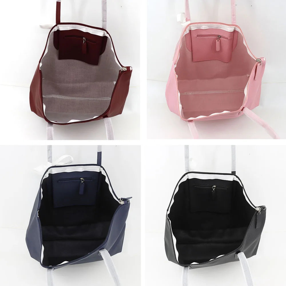 Sac ordinateur femme cabas zippé en toile enduite, 40 x 27 cm