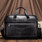 Sacoche ordinateur cuir homme 13,3 pouces, cuir ciré marron ou noir