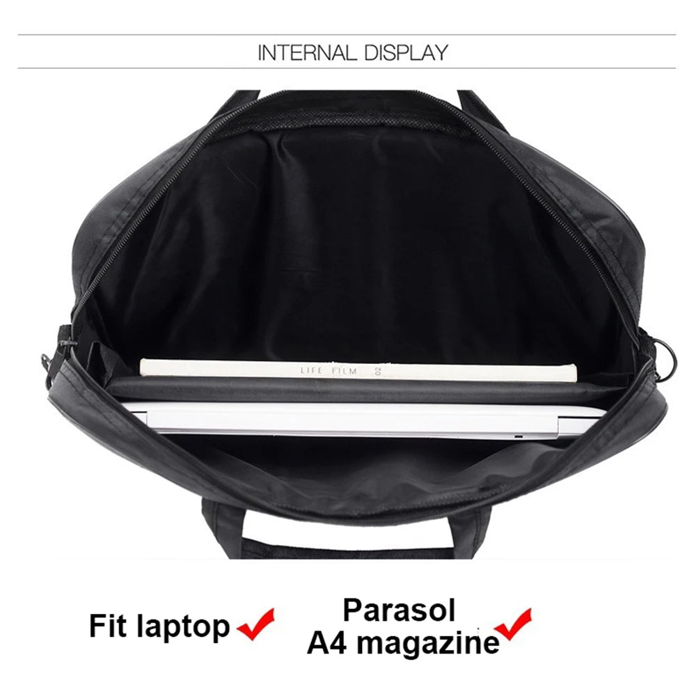 Sacoche ordinateur nylon noir format A4, 15,6 ou 17 pouces