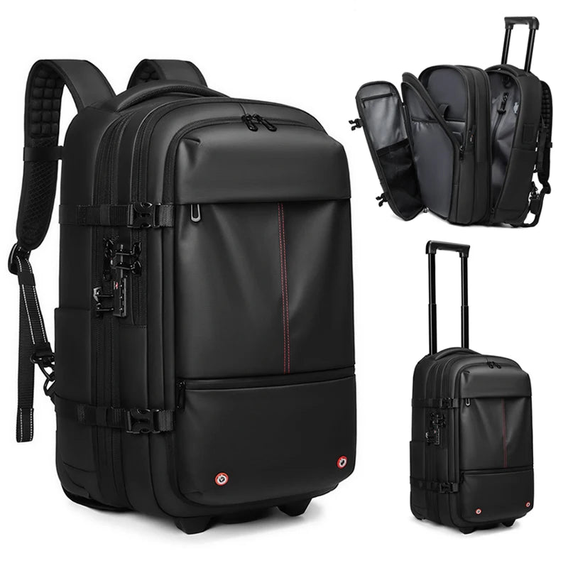 Sac à dos ordinateur à roulettes 17 pouces, compression intégrée