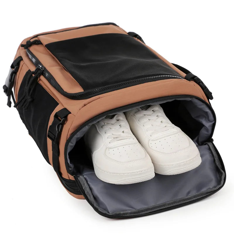 Sac à dos ordinateur de voyage convertible, compartiment chaussures