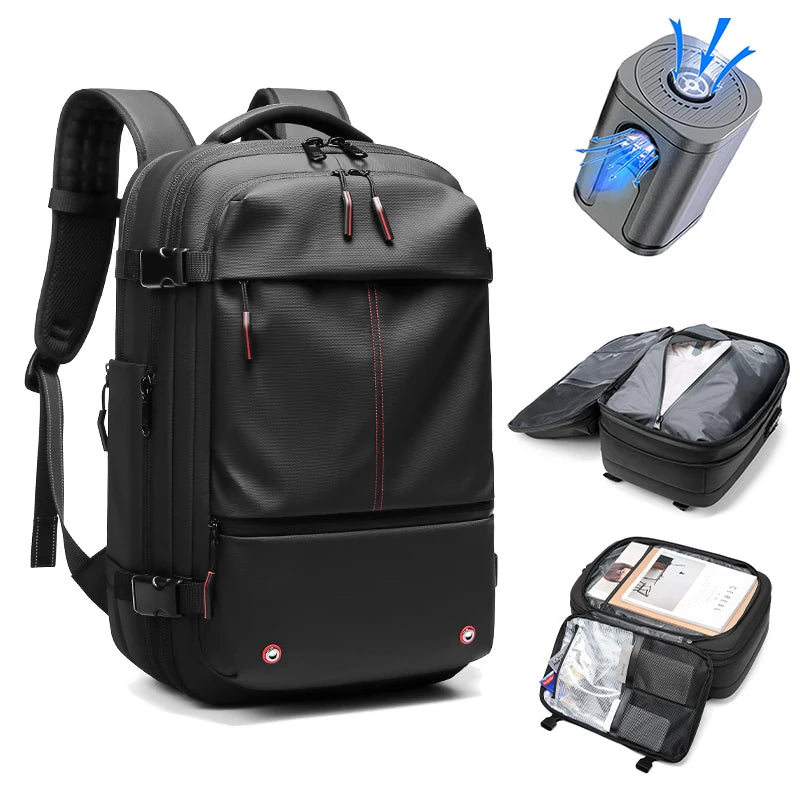 Sac à dos ordinateur 17 pouces antivol, compression sous vide