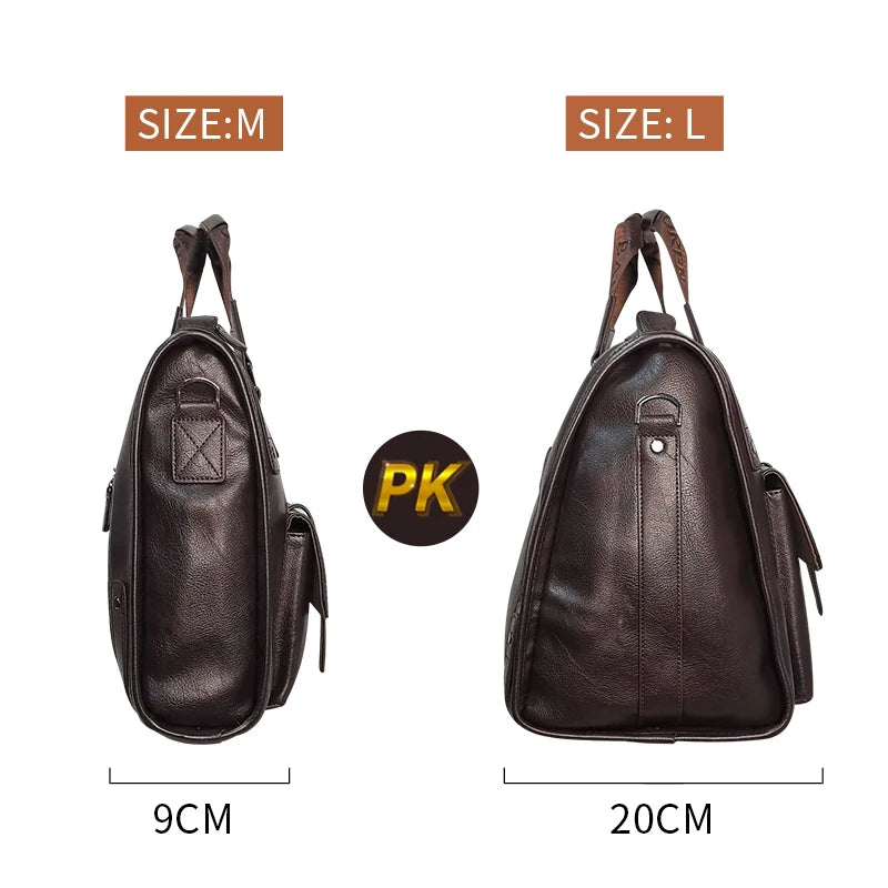 Sacoche ordinateur homme simili cuir 14 ou 15,6 pouces, deux tailles