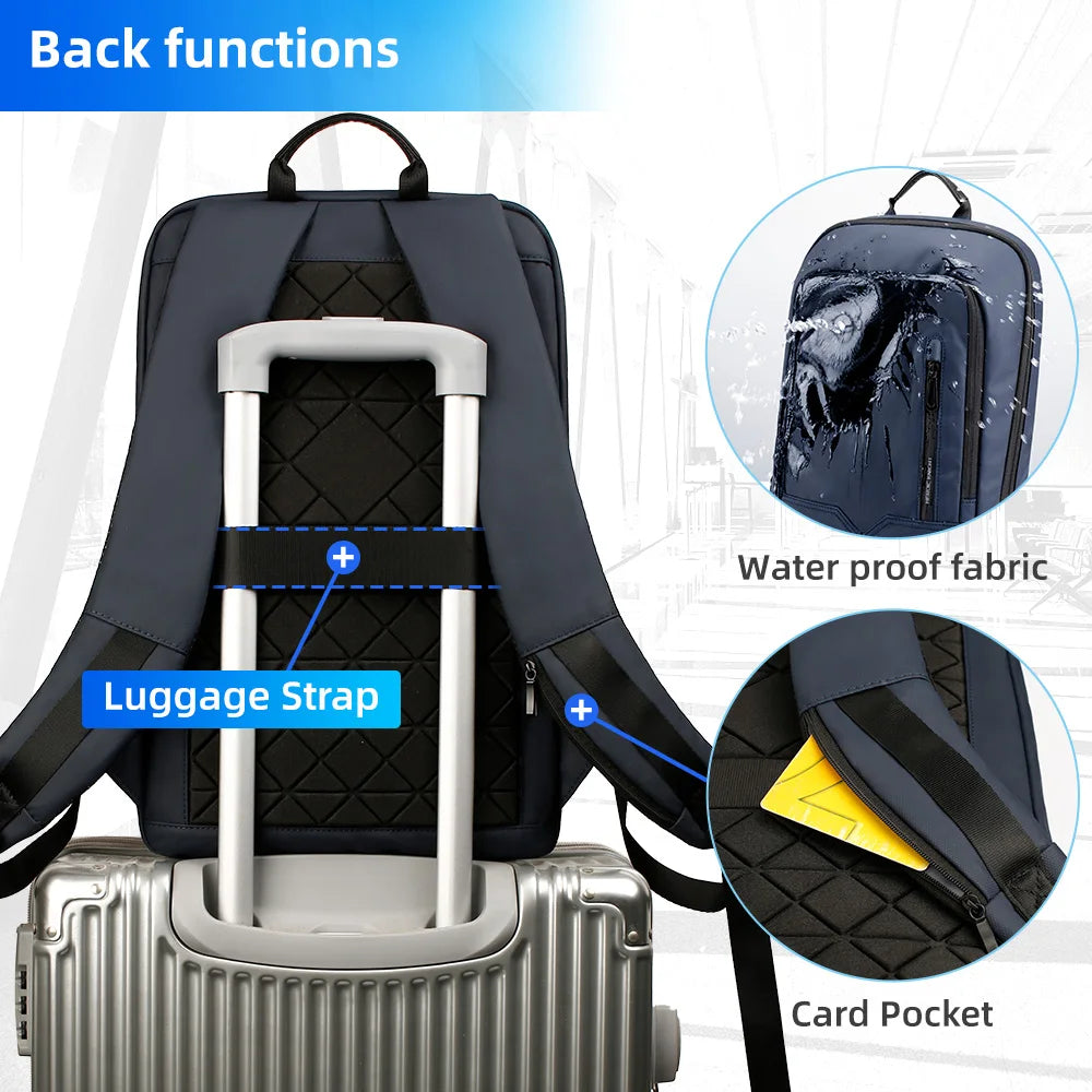 Sac à dos ordinateur extra-plat 9 cm, 14 ou 17 pouces, port USB