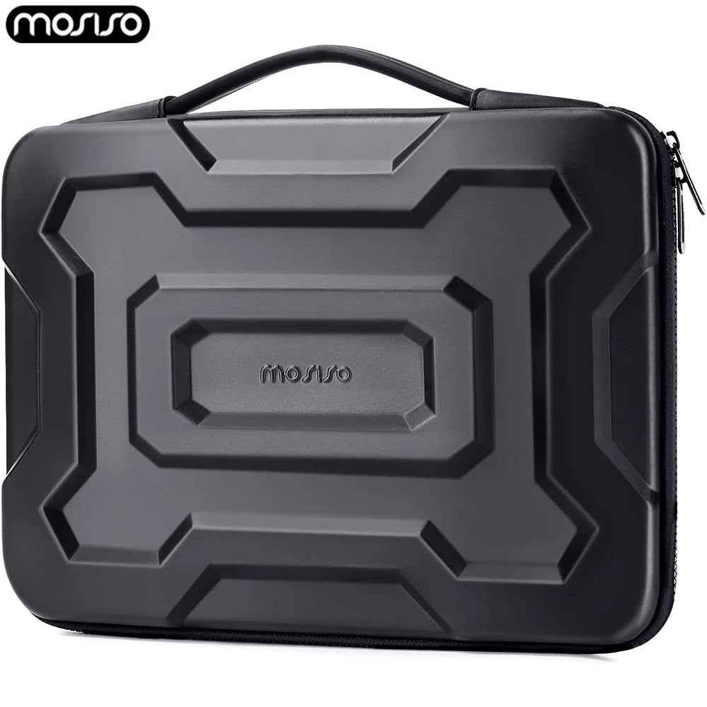 Coque ordinateur rigide noire en EVA, relief en croix, 13 à 16 pouces