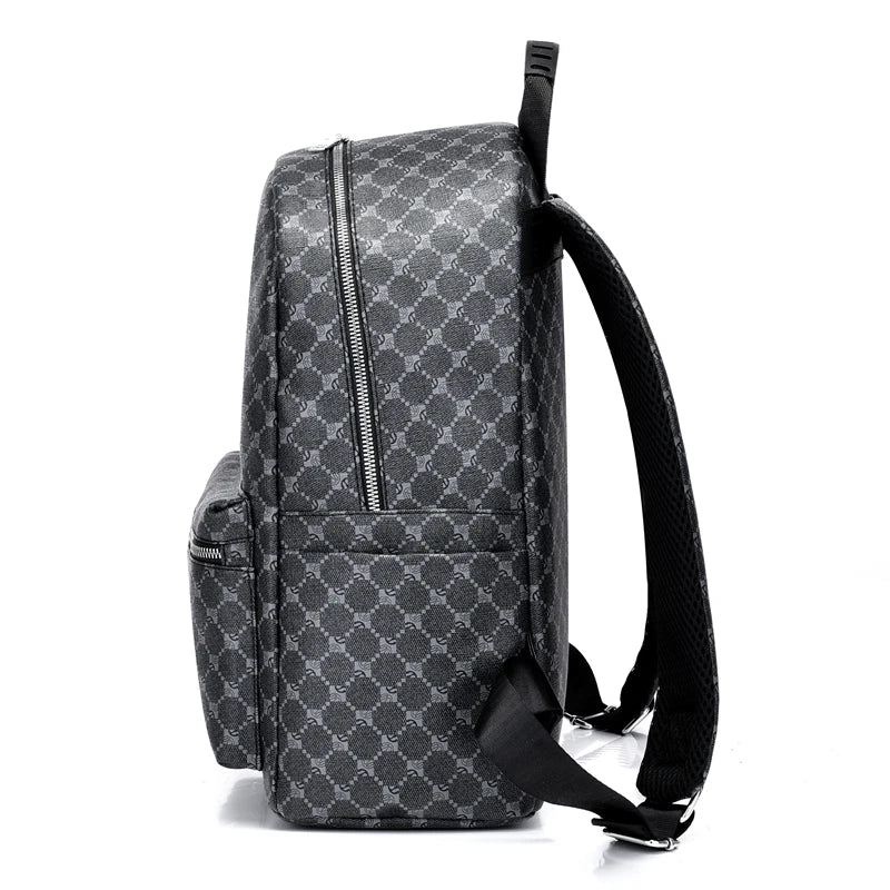 Sac à dos ordinateur 13 pouces en simili cuir à motif gris