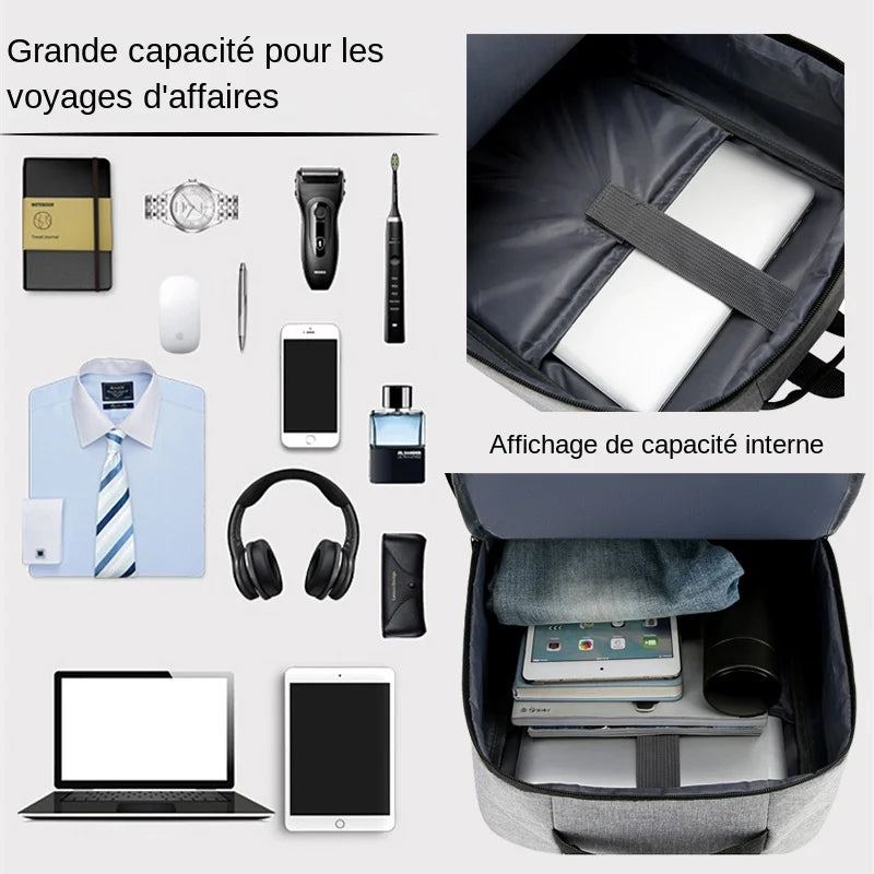 Sac à dos ordinateur homme 15,6 pouces en nylon avec port USB