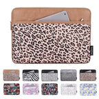 Pochette ordinateur imprimée à poche avant, léopard, marbre ou fleurs