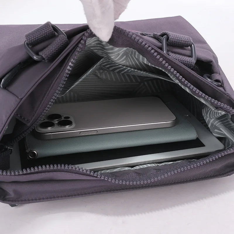 Sac ordinateur femme en nylon, anses et bandoulière amovible