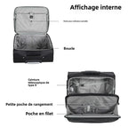 Trolley ordinateur cabine en nylon, 4 roulettes et serrure à code