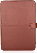 Housse ordinateur 13 pouces folio en simili cuir, rabat et support