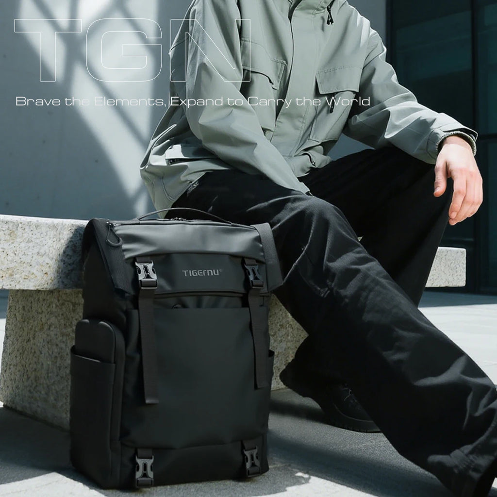 Sac à dos ordinateur homme en TPU imperméable, à rabat, 28 litres