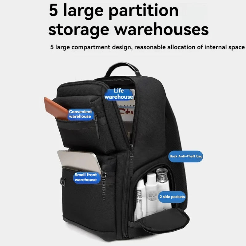 Sac à dos ordinateur 15,6 pouces business, cinq rangements