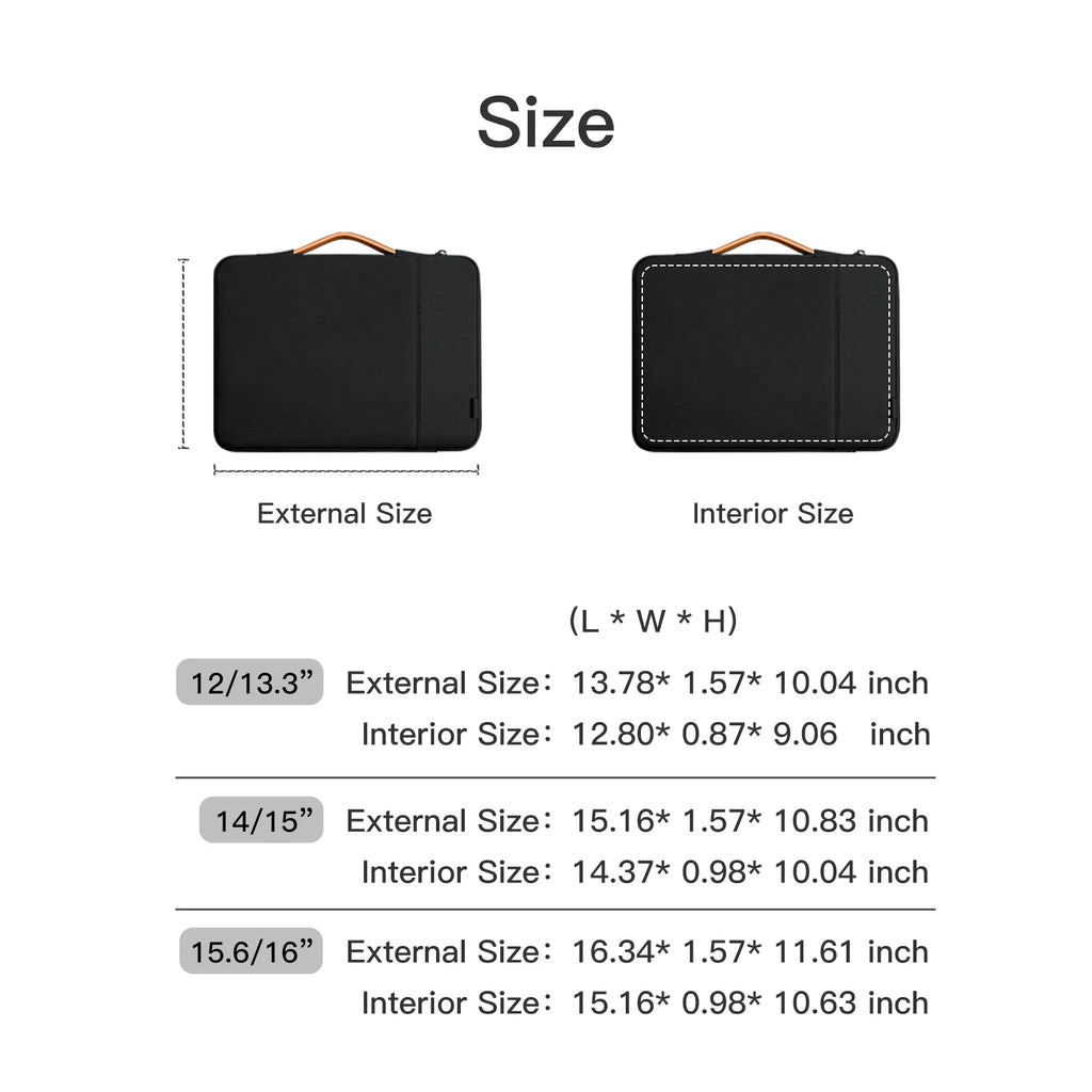 Pochette ordinateur matelassée à poignée et poche avant zippée
