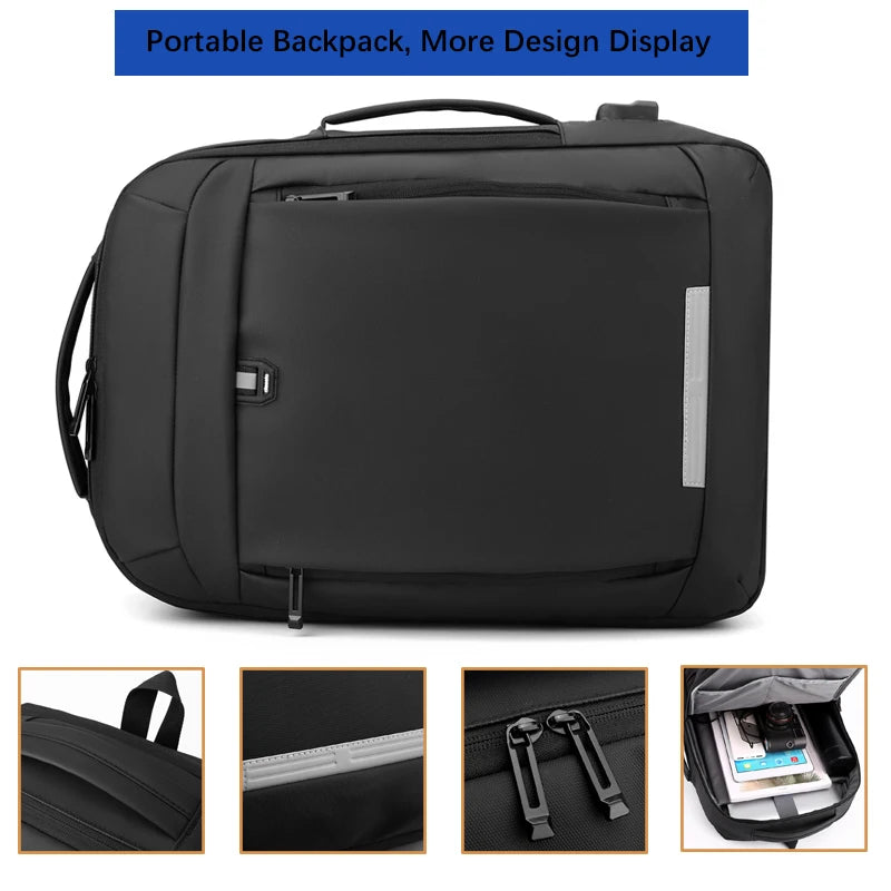 Sac à dos ordinateur extensible 17 pouces, soufflet de 5 cm et USB