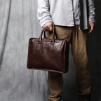 Sacoche ordinateur cuir homme 14 pouces, format A4 et bandoulière