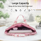Pochette ordinateur femme 14 pouces en velours côtelé à nœuds