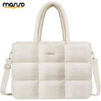 Sac ordinateur femme effet doudoune en nylon, passant trolley