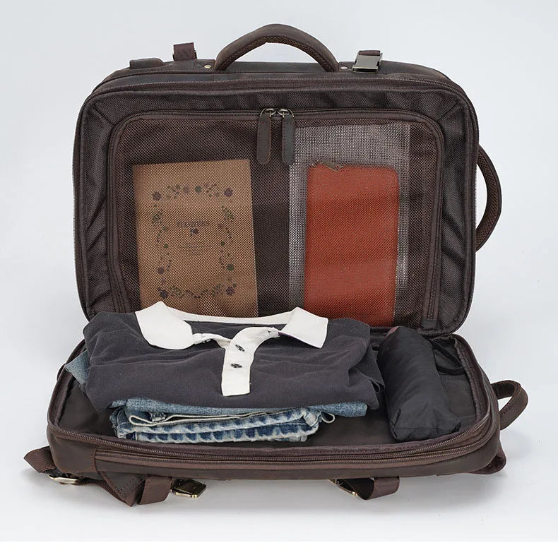 Sac à dos ordinateur cuir de vache vieilli, 15,6 pouces voyage