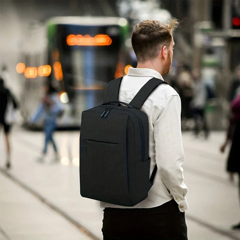 Sac à dos ordinateur 15,6 pouces en toile chinée, rouge, bleu ou gris