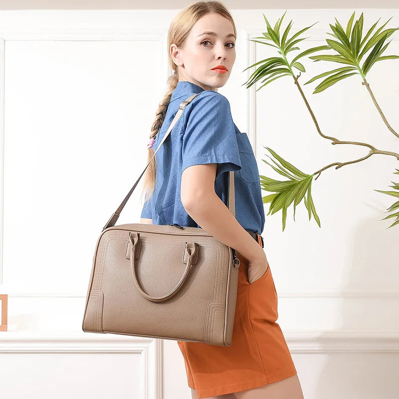 Sacoche ordinateur bandoulière 16 pouces, double zip et deux anses