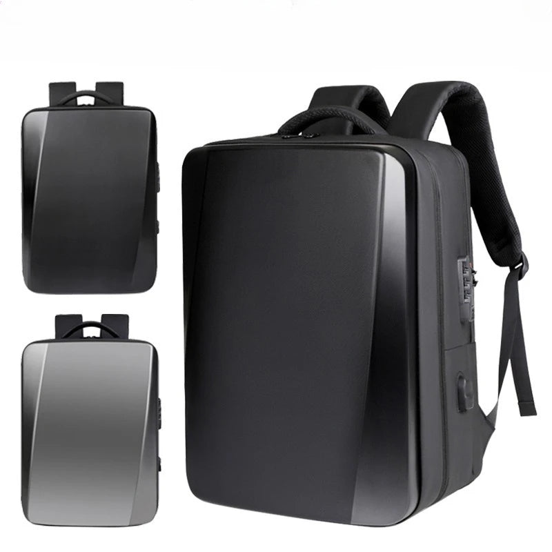 Sac à dos ordinateur USB 15 pouces à coque ABS et cadenas à code