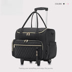 Trolley ordinateur à roulettes amovibles, sac cabine matelassé