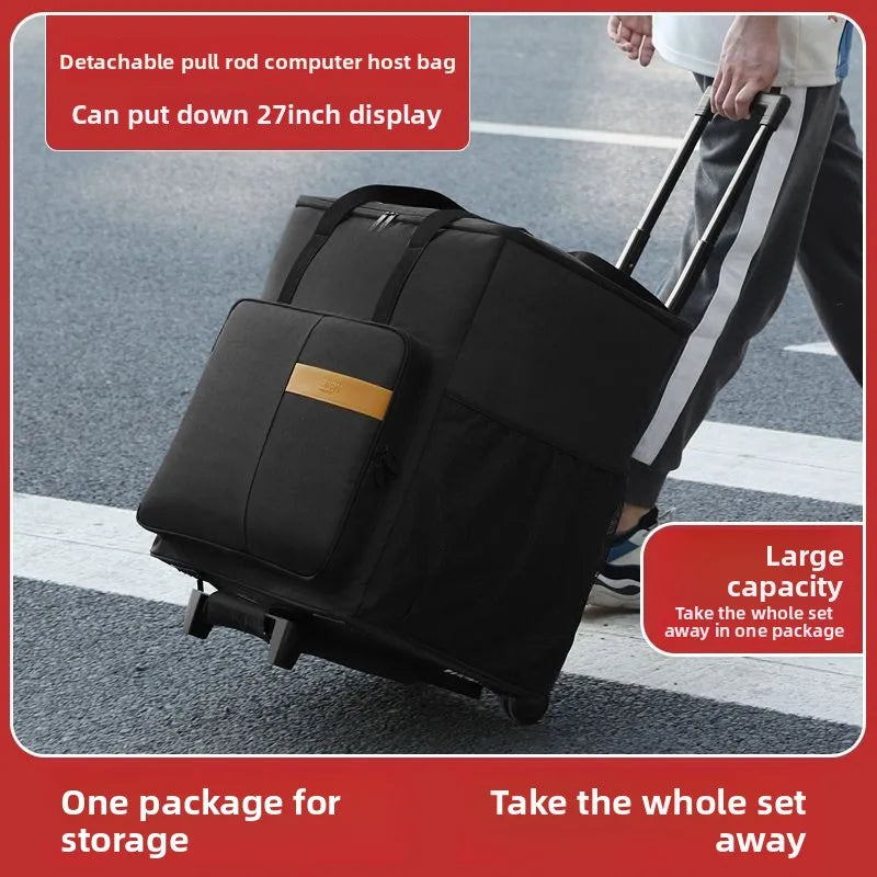 Trolley ordinateur 62 x 34 x 53 cm pour écran 27 pouces et tour