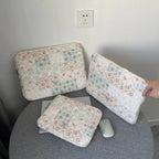 Housse ordinateur matelassée en coton patchwork fleuri, 3 tailles