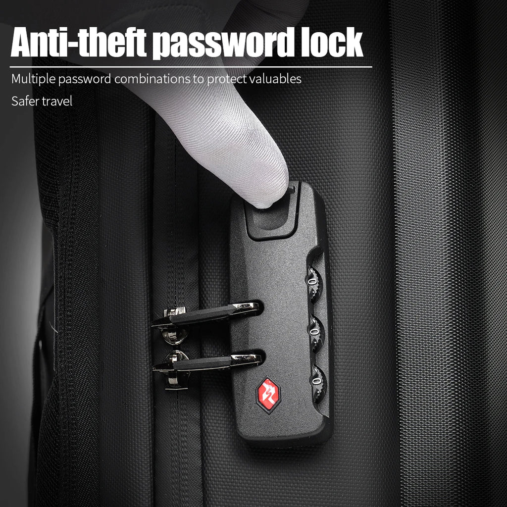 Sac à dos ordinateur coque rigide, cadenas à code et port USB
