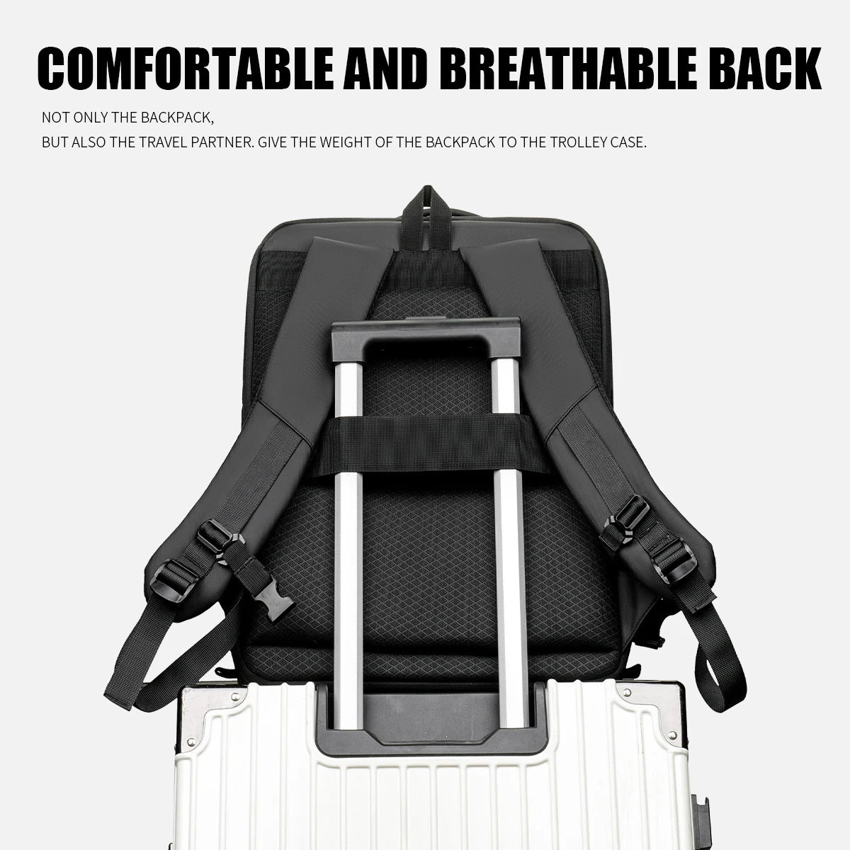 Sac à dos ordinateur coque rigide, cadenas à code et port USB