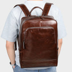 Sac à dos ordinateur cuir homme, noir grainé ou marron ciré